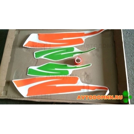 Лента боковая (самоклеющая) оранжевая с кляксами (оранжевые 104) кляксы(оранж)32054-10-01Б